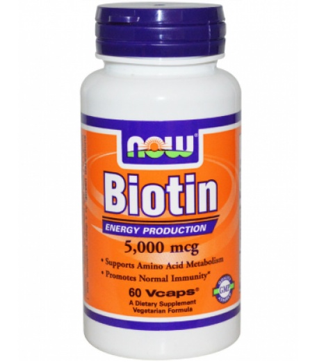 Витамины и минералы NOW Biotin 5000 мкг