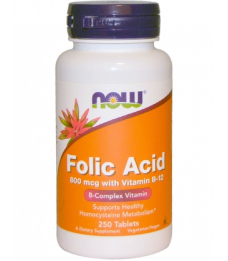 Витамины и минералы NOW Folic Acid with...