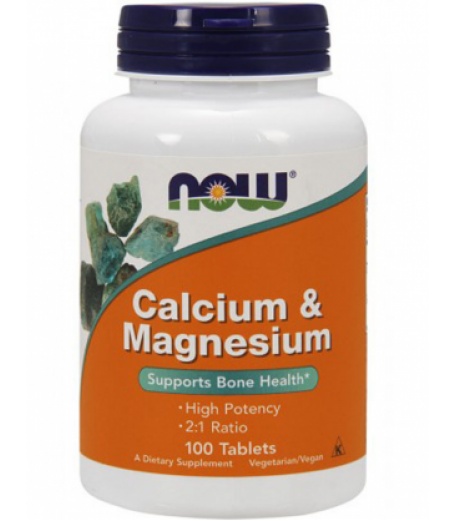 Витамины и минералы NOW Calcium-Magnesium 500 mg